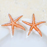 White Starfish Studs