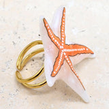 White Starfish Ring