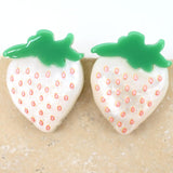White Strawberry Earrings
