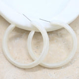White Resin Hoop Earrings