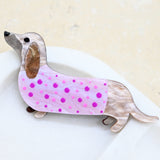 Dashund Acrylic Brooch