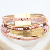 Diana Leather Cuff - Blush