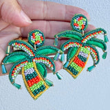 Rainbow Palm Beaded Earrings