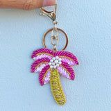 Sunset Palm Beaded Bag Charm