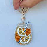 Spritz Lemon Beaded Bag Charm