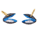 Clam Shell Pearl Earrings