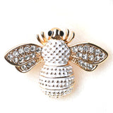 White & Gold Bee Brooch