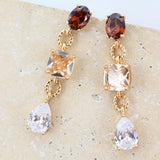 Gemdrop Link Earrings - Amber
