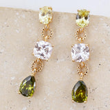 Gemdrop Link Earrings - Pistachio