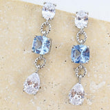 Gemdrop Link Earrings - Sky