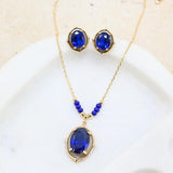 Ryann Gem Necklace Blue