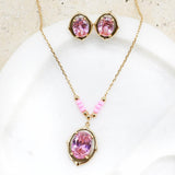 Ryann Gem Necklace Pink