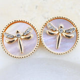 Dragonfly Pearl Stud