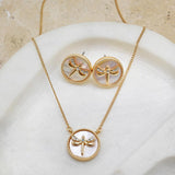 Dragonfly Pearl Stud