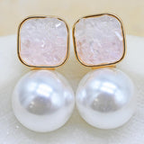 Crystal Drop Pink Earrings