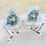Hummingbird Bloom Stud Blue