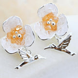 Hummingbird Bloom Stud Orange