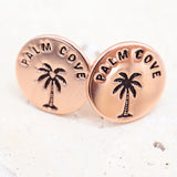 Palm Cove Label Rose Gold Earrings