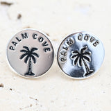 Palm Cove Label Silver Earrings