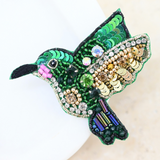 Honey Eater Bird Beaded Brooch