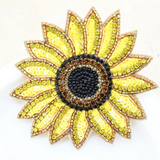 Beaded Sunflower Brooch