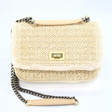 Raffia Cream Shoulder Bag