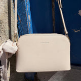 Cream 3 Compartment Crossbody Bag