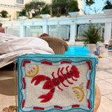 Lemon Lobster Beaded Clutch
